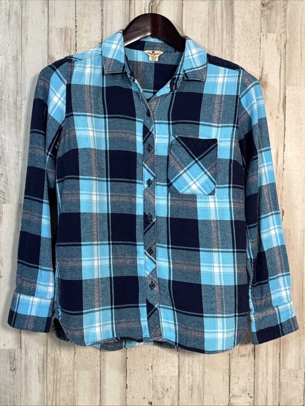 Woolrich Plaid Flannel Women’s Size Medium Button Up